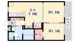 パークハイム弐番館Aの物件間取画像